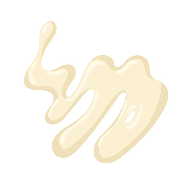 Ilustración de leche salpicada de crema aislada sobre un fondo blanco