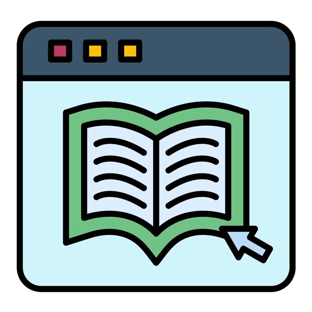 Ilustración de lectura plana en línea