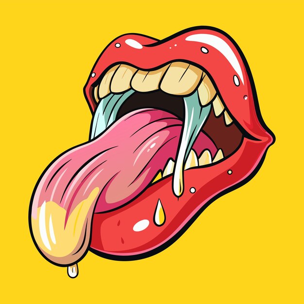 Ilustración de lengua dibujada a mano