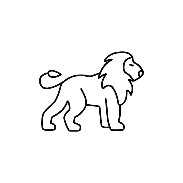 Ilustración de un león caminando