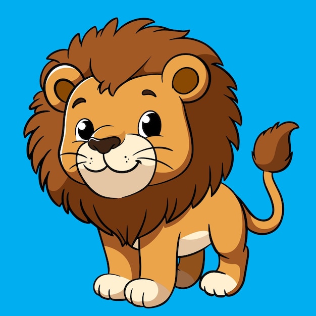 Ilustración de un león lindo