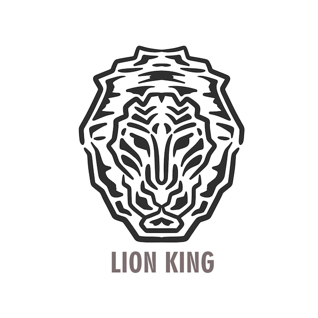 Ilustración león rey logo vintage