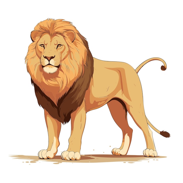 Vector ilustración de un león con todo el cuerpo