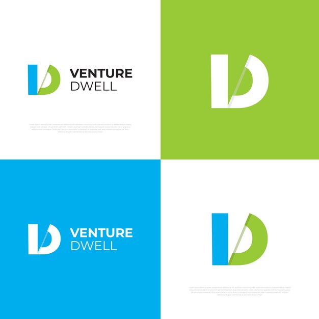 A Ilustración de la letra D 2 logotipo de colores