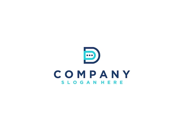 Ilustración de la letra D del logotipo del nombre de la empresa