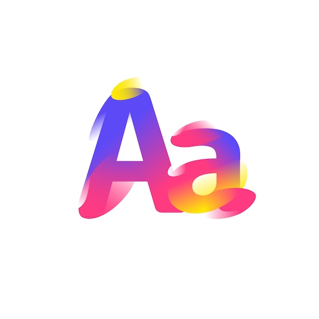 Vector ilustración de la letra a icono plano degradado letra del alfabeto