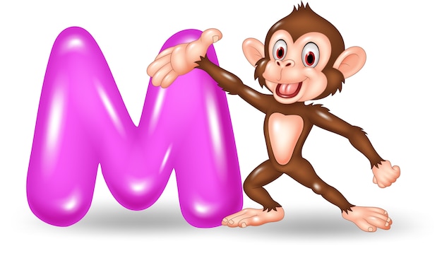 Ilustración de la letra m para monkey