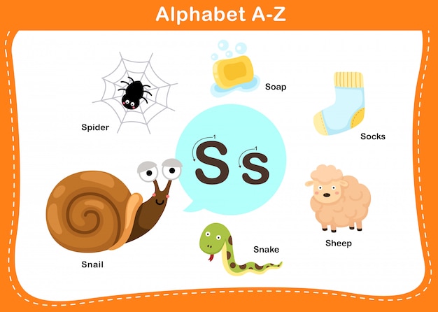 Ilustración de la letra S del alfabeto