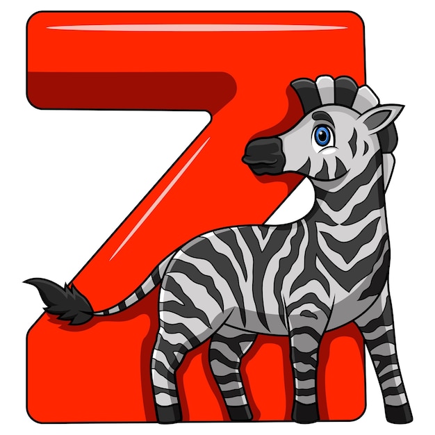 Ilustración de la letra z para zebra