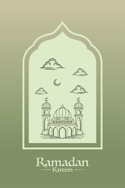 Ilustración de letras Ramadan Kareem Diseño vectorial utilizable para carteles, pancartas, postales, regalos