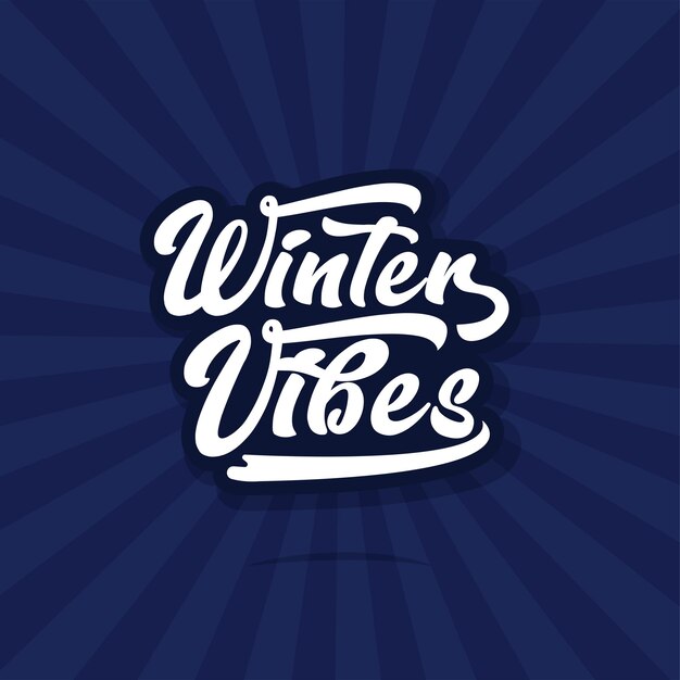 Ilustración de letras vectoriales de vibraciones de invierno para tarjetas de felicitación de vacaciones Logotipo de tipografía festiva