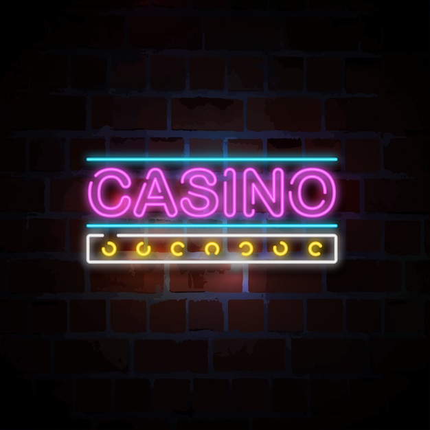 Ilustración de letrero de neón del casino