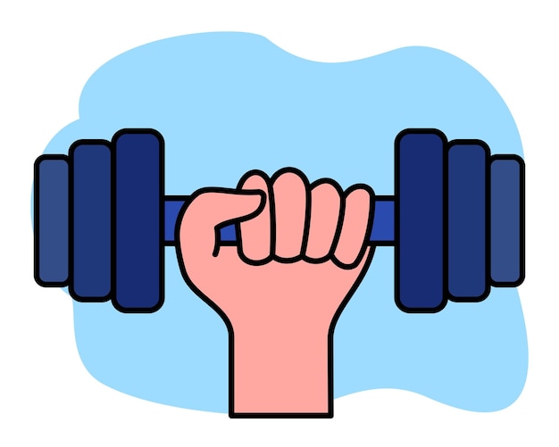 Ilustración de levantamiento de manos con barra de fitness gimnasio fitness estilo de vida saludable culturismo