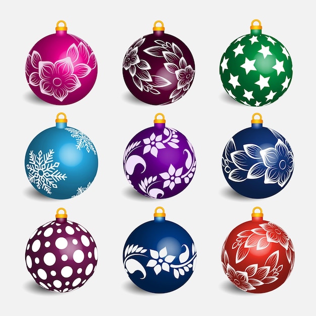 Ilustración libre de bolas de Navidad vectoriales realistas