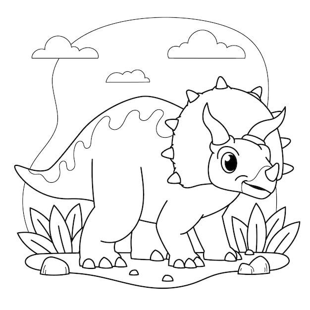 Vector ilustración de libro para colorear de dinosaurios