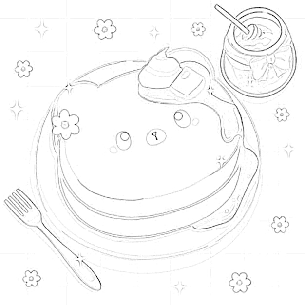 Ilustración de libro para colorear de estilo Kawaii dibujado a mano de vector libre