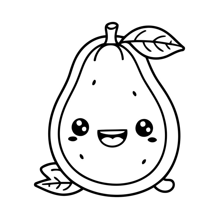 Vector ilustración de libro de colorear kawaii dibujado a mano por vector libre