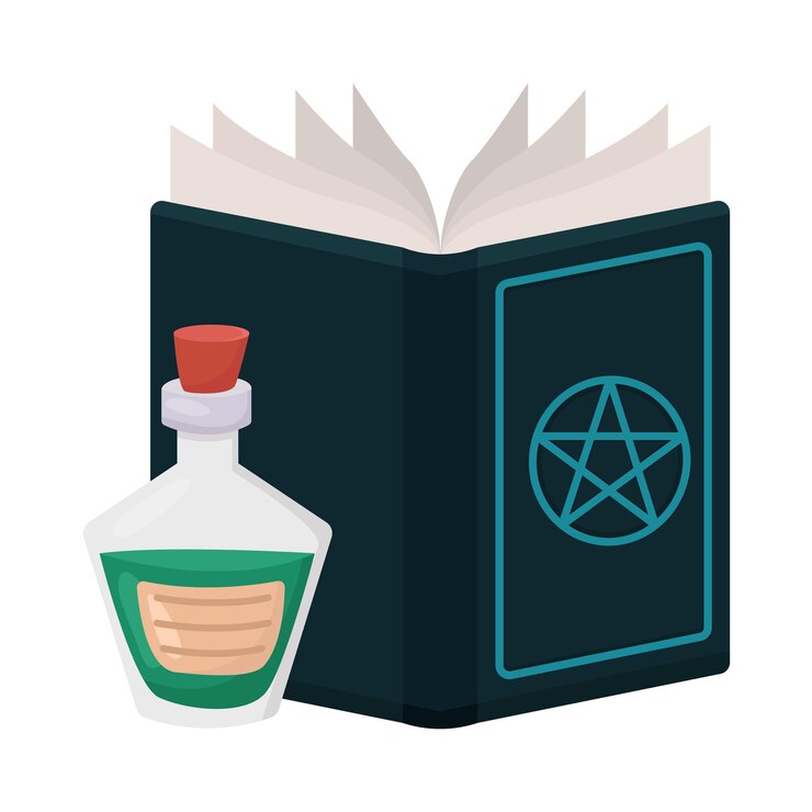 Vector ilustración del libro de hechizos