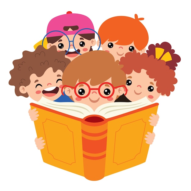 Ilustración de libro de lectura para niños