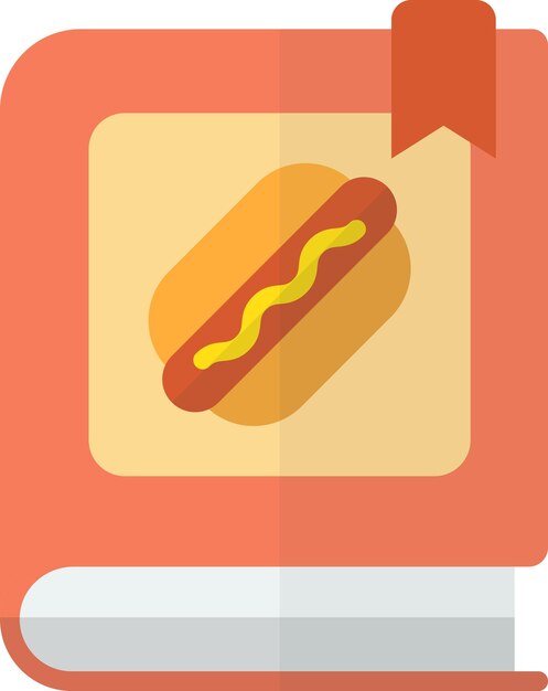 Vector ilustración de libro de recetas en estilo minimalista.