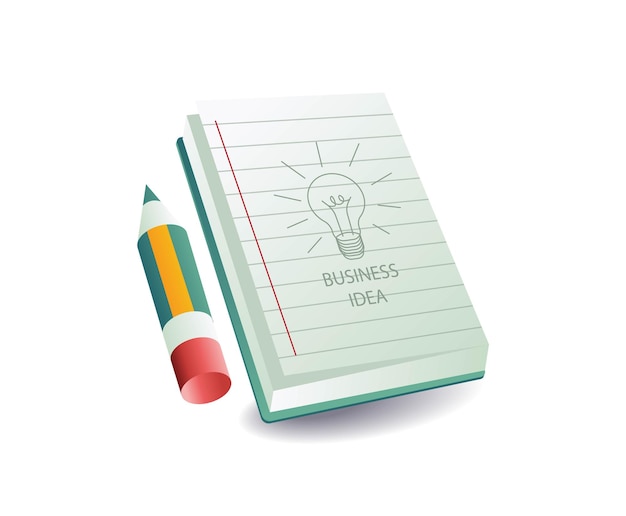 Ilustración de un libro sobre ideas de desarrollo empresarial