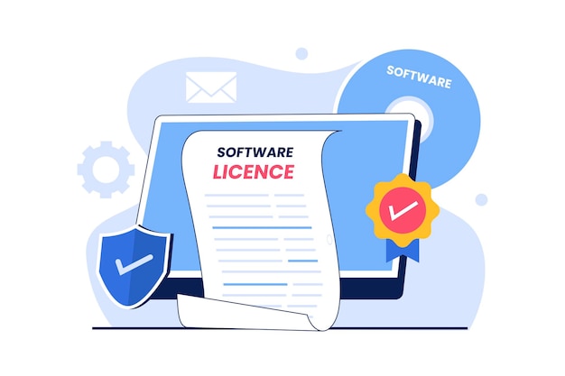 Vector ilustración de la licencia de software
