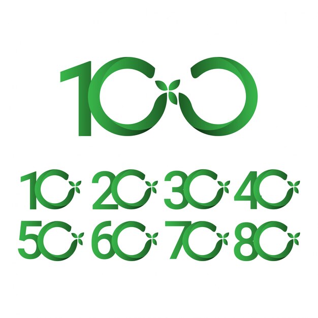 Ilustración de licencia verde de aniversario de 100 años