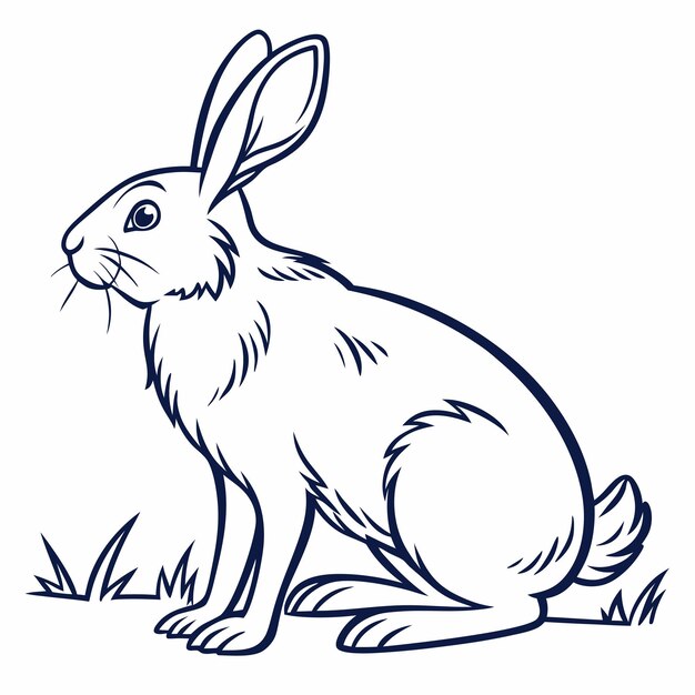 Ilustración de la liebre sentada