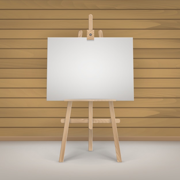 Ilustración de lienzo en blanco sobre caballete
