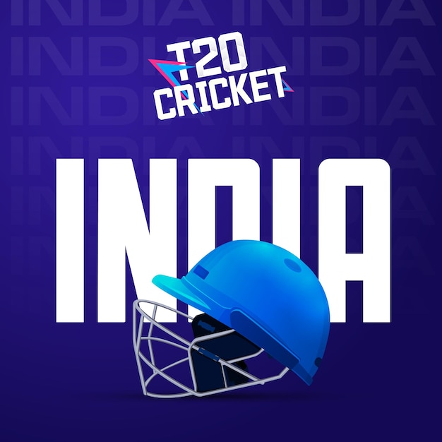 Vector ilustración para la liga del campeonato de cricket t20 poster india contra pakistán con el wicket de la pelota de cricket