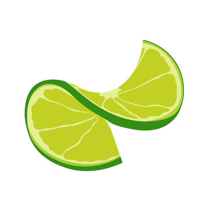 Vector ilustración de limón fresco cortado aislado sobre un fondo blanco