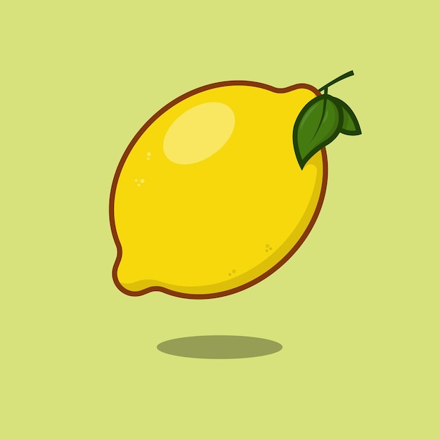 Ilustración de limón fresco con hoja