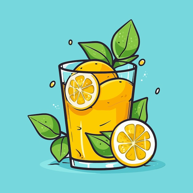 Ilustración de limón y jugo de limón