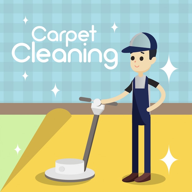 Ilustración de limpieza de alfombras