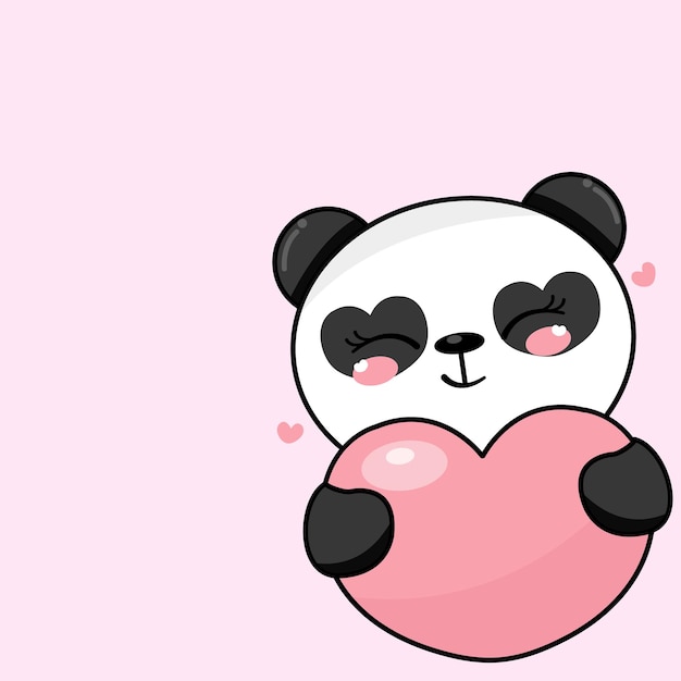 Vector ilustración linda del amor por el panda vector