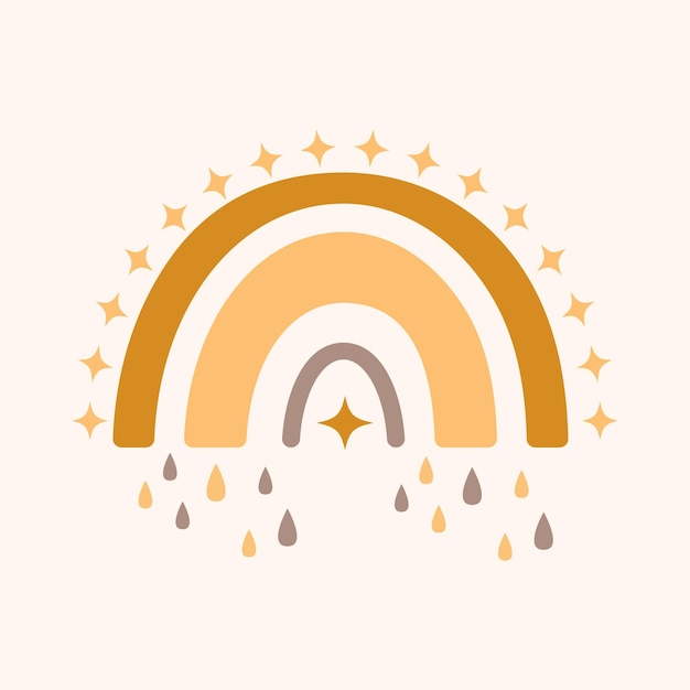 Ilustración linda del arco iris estético cálido