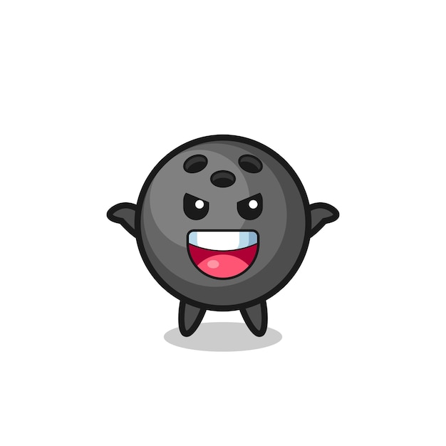 La ilustración de la linda bola de boliche haciendo gesto de miedo, diseño de estilo lindo para camiseta, pegatina, elemento de logotipo