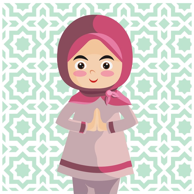 Ilustración linda celebración musulmana diseño plano