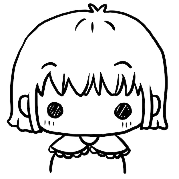 Ilustración de una linda chica de dibujos animados