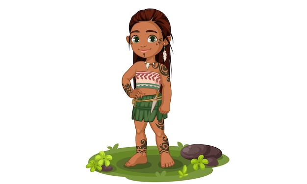 Ilustración linda chica tribal