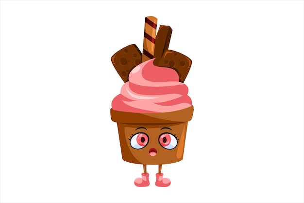 Ilustración linda del diseño de personajes de helado