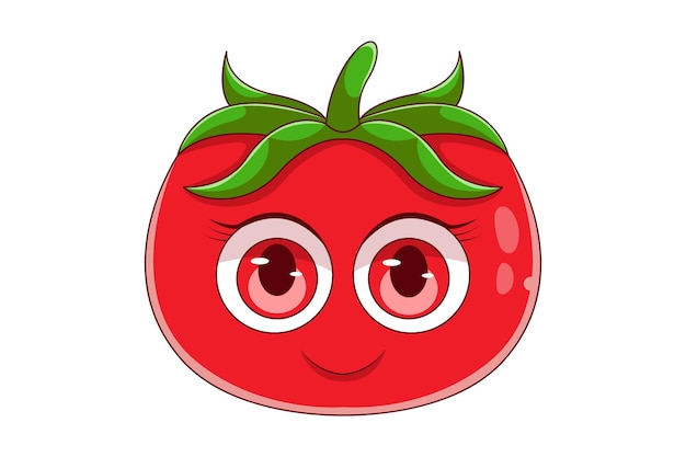 Ilustración linda del diseño de personajes de tomate