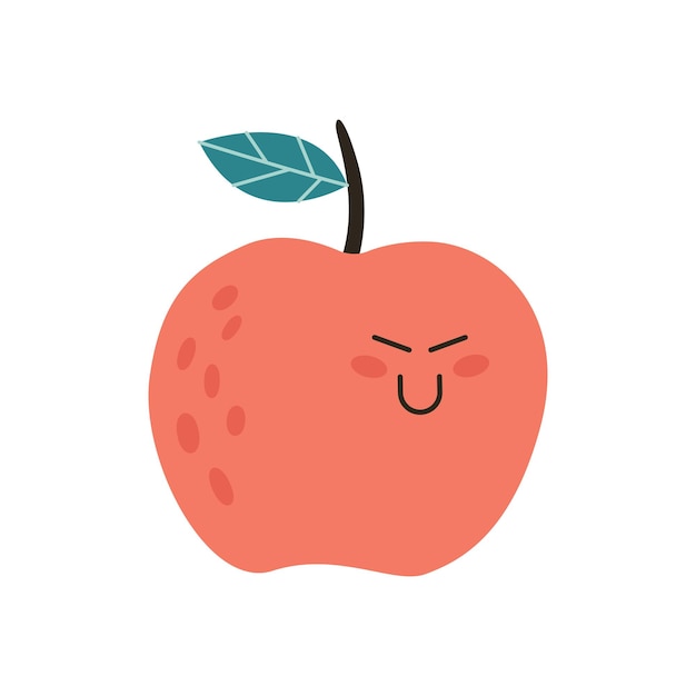 Ilustración linda de la fruta del vector de apple pegatina