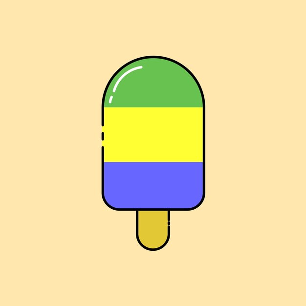 Ilustración linda de helado de frutas dibujada a mano Ilustración de colección kawaii