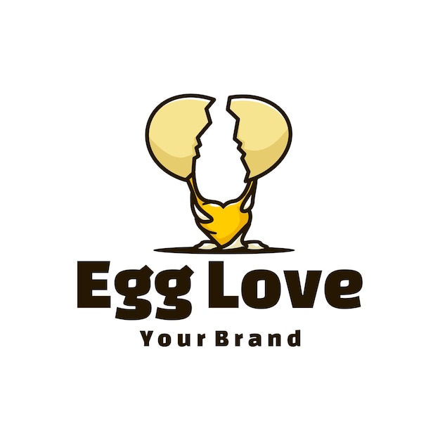 Ilustración linda del logotipo del amor del huevo