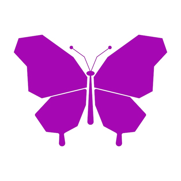 Ilustración de una linda mariposa púrpura