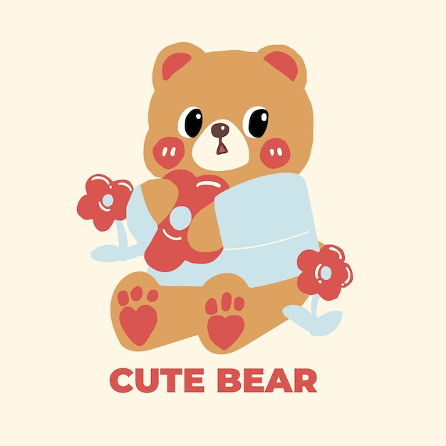 Ilustración linda del oso