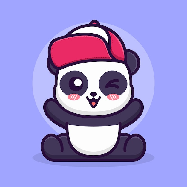 Ilustración linda panda