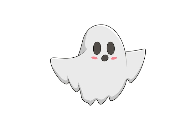 Ilustración linda del personaje fantasma de Halloween