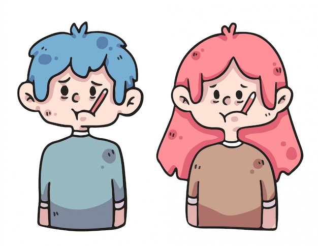 ilustración linda de personas enfermas